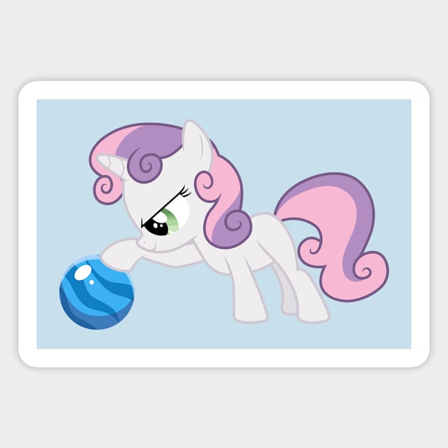 Sweetie Belle bowling Magnet by CloudyGlow